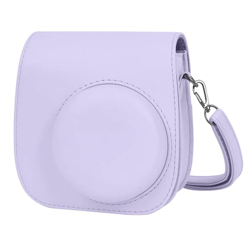 Kameratasche für Fujifilm Instax Mini 12, Sofortbildkamera-Tasche - PU-Leder mit Tasche und Schulterriemen(Lilac Purple) von LIRDDY