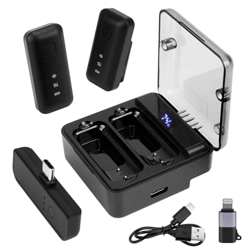 Lavalier Mikrofon Wireless mit Ladekoffer für ios & Android, Mini Microphone kabellos mit Geräuschunterdrückung, Clip on Mic für YouTube, Vlogging, Facebook, Live, TikTok, Podcast, Video Recording Lavalier Mikrofon Wireless mit Ladekoffer für ios & Android, Mini Microphone kabellos mit Geräuschunterdrückung, Clip on Mic für YouTube, Vlogging, Facebook, Live, TikTok, Podcast, Video Recording von LIROPAU