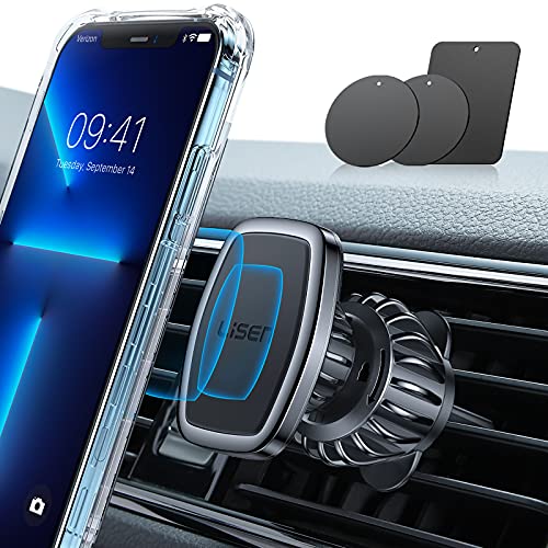 LISEN 2023 Handyhalterung Auto Magnet [Stärkste Magnete] Upgraded Clamp Handyhalter Auto Zubehör Lüftung KFZ Handy Halterung mit 6 Starke Magnet, Kompatibel für iPhone 15 Pro Max Plus Samsung Huawei von LISEN