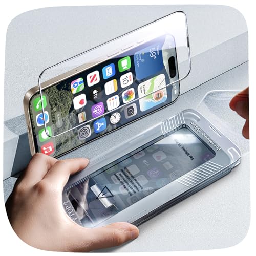 LISEN |2 Stück| HD Schutzfolie für iPhone 15 Pro (6,1 Zoll) [Full Screen] [Auto-Installation] [9H Härte Folie] Anti-Fingerabdruck Anti-Öl Panzerglas, Schutzglas, Displayschutz, Panzerfolie 0.33mm von LISEN