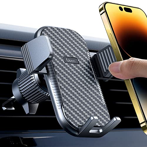 LISEN Handyhalterung Auto Lüftung, Einhandbedienung Handy Halterung Auto [Stabiler & Never Fall] 360°Drehbar Silikonschutz Kfz Smartphone Handyhalter Auto für iPhone Samsung Huawei Xiaomi von LISEN