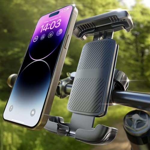 LISEN Handyhalterung Fahrrad E Scooter Handyhalterung, Fahrrad Lenker [1s Schnellspanner], Motorrad E Bike Zubehör für iPhone 16 Pro, Samsung Alle 4.6"-7" Smartphones von LISEN