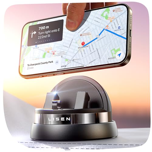 LISEN Handyhalterung Auto Armaturenbrett Phone Holder car Schwenkbarer 360° Einstellbare[2025 True Upgraded] Klemme Handy Halterung Auto Kfz Handyhalter Autohalterung für iPhone 16 15 Pro Max Samsung von LISEN