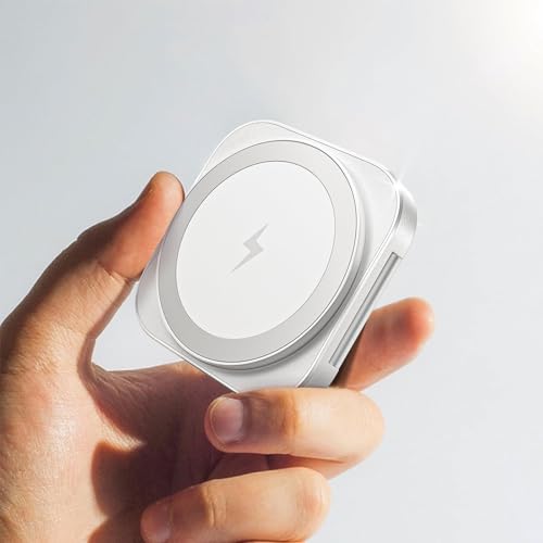 LISEN Induktive Ladestation für Apple Watch und iPhone [Super Tragbar] Magsafe Ladegerät,Reisen Wireless Charger für iPhone Magsafe Stand iPhone Apple Ladestation Fit iPhone 16 Watch Airpods,weiß von LISEN