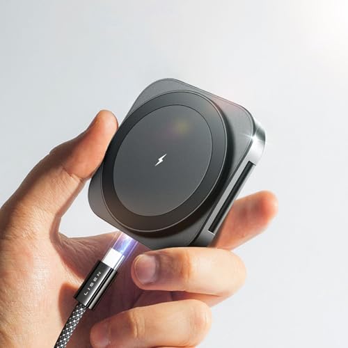 LISEN für Ladestation Apple Watch Und iPhone [Super Tragbar] Magsafe Ladegerät,Reisen Wireless Charger für iPhone Magsafe Stand 2025 iPhone Apple Induktive Ladestation Fit iPhone 16e Watch Airpods von LISEN