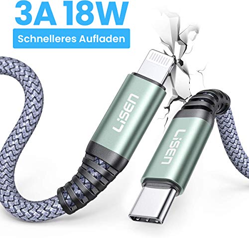 LISEN USB C auf Lightning Kabel 1.88M, Typ C Lightning Ladekabel iPhone11 Pro Max, Power Delivery Schnelllademodus für iphone 11 Pro Max/11 Pro/11/X/XS/XR/XS Max /8/8 Plus LISEN USB C auf Lightning Kabel 1.88M, Typ C Lightning Ladekabel iPhone11 Pro Max, Power Delivery Schnelllademodus für iphone 11 Pro Max/11 Pro/11/X/XS/XR/XS Max /8/8 Plus von LISEN