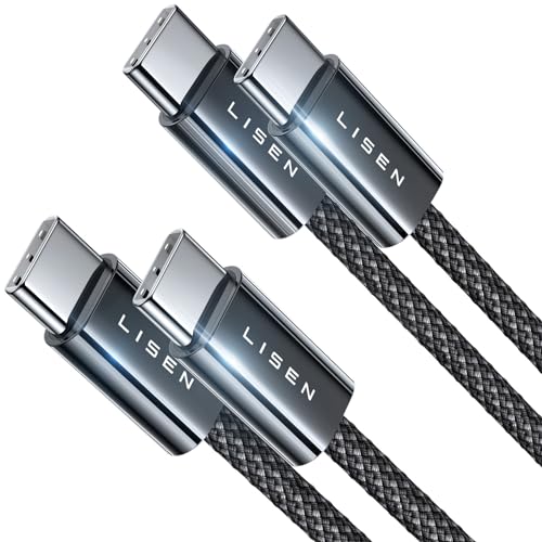 LISEN USB C auf USB C Kabel [2er Pack, 0,5M ], 60W PD 3.0 Schnellladekabel USB C Kabel, Ladekabel USB C für iPhone 15 Pro Max Plus, Samsung Galaxy S23, iPad, Tab, Mi, Xiaomi, Huawei, OnePlus von LISEN