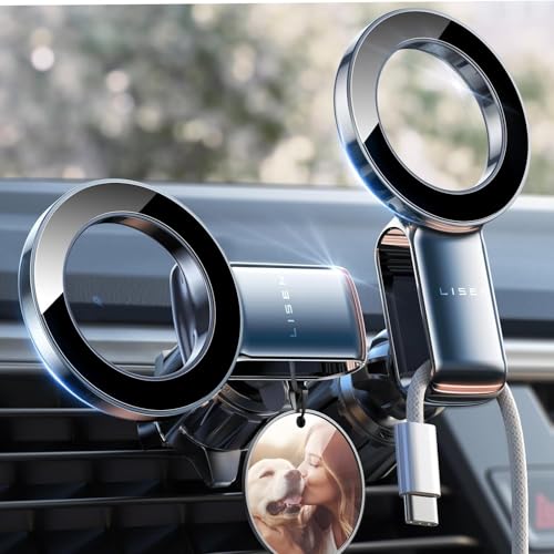LISEN für MagSafe Autohalterung, [30xN55 Stärkste Magnete] Vent Phone Mount für Auto, Handyhalterung Magnetische Handyhalterung für Auto von LISEN