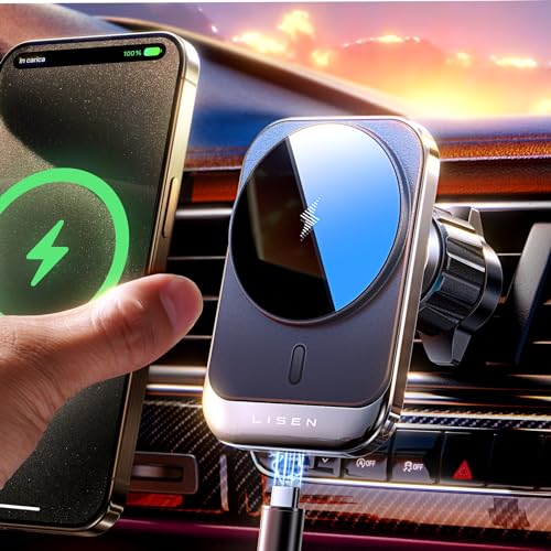 LISEN für Magsafe Autohalterung 15W Handyhalterung Auto mit Ladefunktion, Kfz-Handyhalterung Auto mit Ladefunktion Apple Magsafe, Ladegerät Magsafe autohalterung für iPhone 15/14/13/12 LISEN für Magsafe Autohalterung 15W Handyhalterung Auto mit Ladefunktion, Kfz-Handyhalterung Auto mit Ladefunktion Apple Magsafe, Ladegerät Magsafe autohalterung für iPhone 15/14/13/12 von LISEN