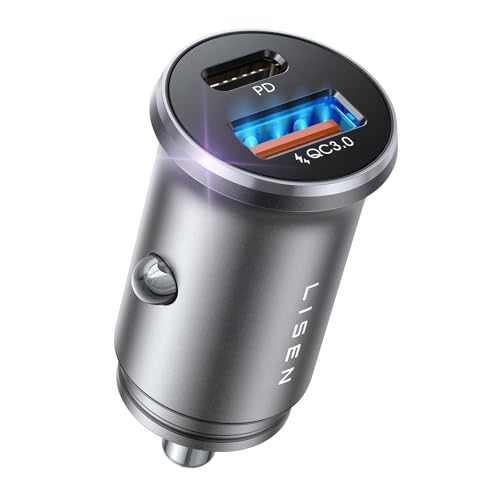 LISEN 54W Zigarettenanzünder USB C 12V USB Adapter Auto PD&QC3.0 USB kfz ladegerät Auto Ladegerät Adapter USB Zigarettenanzünder Verteiler Steckdose mit iPhone 16 15 Pro Max iPad Samsung S24 von LISEN
