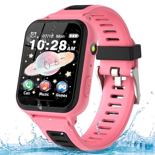 LITEYPP Smartwatch Kinder Telefon Smartwatch Kinder Uhr mit Anruf SOS Spiele Musik Player Video Kamera Wecker Taschenlampe, Smartwatch für Kinder Jungen Mädchen von LITEYPP