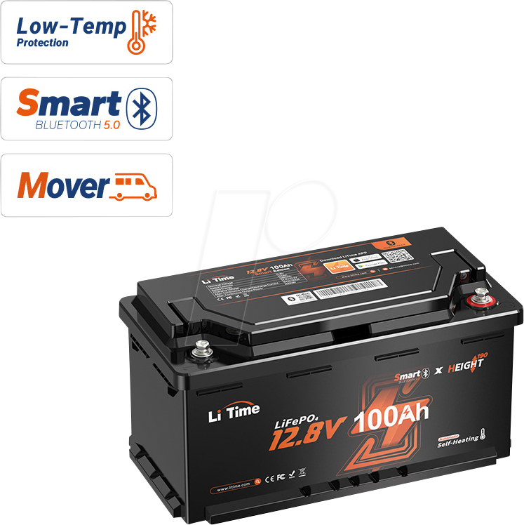 LI12-100/200MOV - Lithium-Akku, LiFePO4, 12,8 V, 100 Ah, 200 A BMS, BT & Heizung LI12-100/200MOV - Lithium-Akku, LiFePO4, 12,8 V, 100 Ah, 200 A BMS, BT & Heizung von LITIME