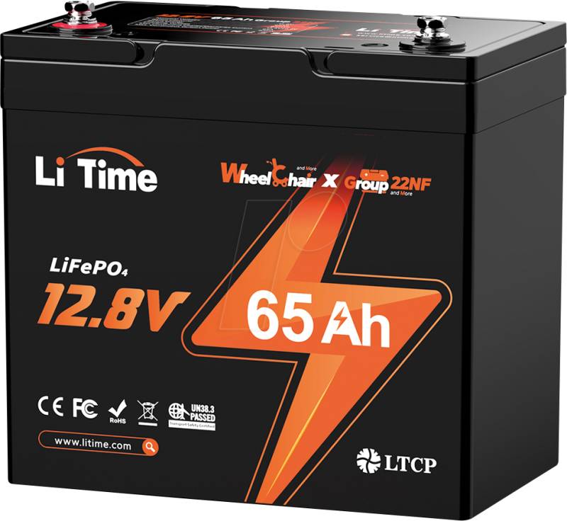 LI12-65 22NF - Lithium-Akku, LiFePO4, 12,8 V, 65 Ah, 22NF von LITIME