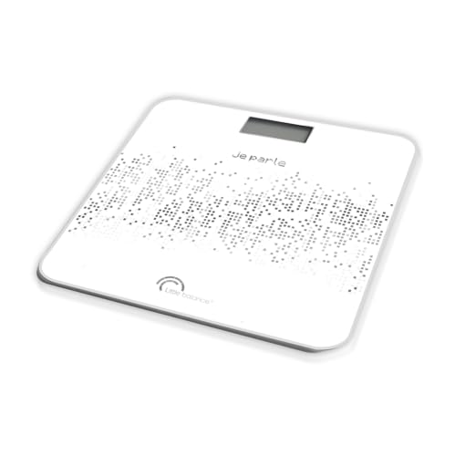 LITTLE BALANCE 8445 Voice 180 Elektronische Personenwaage, Sprachwaage, Mehrsprachig, 180 kg/100 g, weiß von LITTLE BALANCE