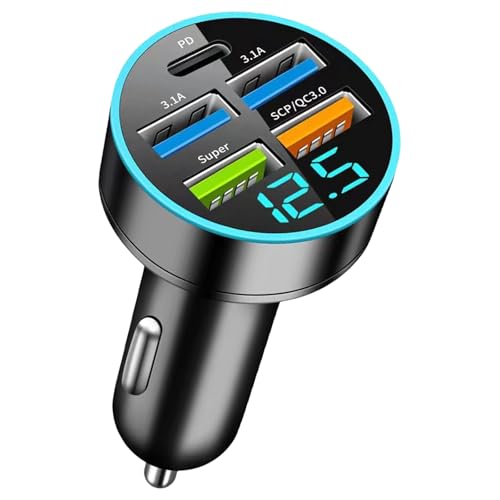 LIUANDS Auto Ladekopf USB C und USB A & Super Mehrfach Port Schnellladeadapter für Smartphones Tablets Laptops von LIUANDS