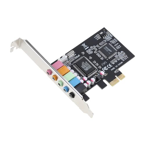 PCIe Soundkarte 5.1 Interne Soundkarte Mit Low Profile Halterung 3D Stereo PCI E Audiokarte CMI8738-Chip 32/64 Bit 3D Stereo von LIUASMUE