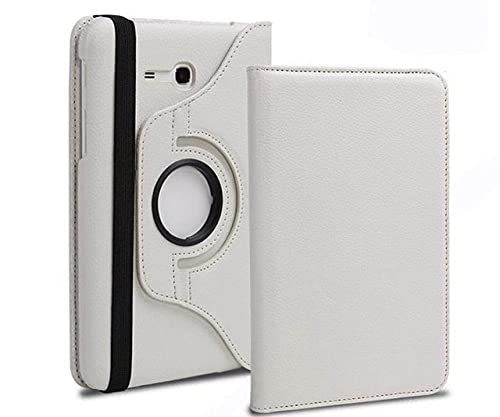 LIUCHEN Tablethülle360 Rotation PU Leder Hülle für Galaxy Tab 3 7" Lite SM-T110 T111 T116 Hülle Capa für Samsung Tab E Lite 7.0 T113 Tablet Cover,Weiß von LIUCHEN