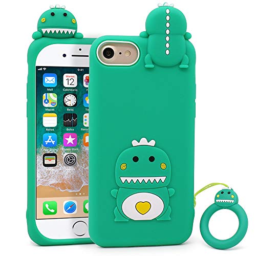 LIUKE Niedliche iPhone SE 2020 Hülle, iPhone 6 Hülle, iPhone 6s Hülle, iPhone 7 Hülle, iPhone 8 Hülle, Lustige 3D Cartoon Tiere Grüner Kleiner Dinosaurier Weiche Silikon Stoßfeste Hülle LIUKE Niedliche iPhone SE 2020 Hülle, iPhone 6 Hülle, iPhone 6s Hülle, iPhone 7 Hülle, iPhone 8 Hülle, Lustige 3D Cartoon Tiere Grüner Kleiner Dinosaurier Weiche Silikon Stoßfeste Hülle von LIUKE