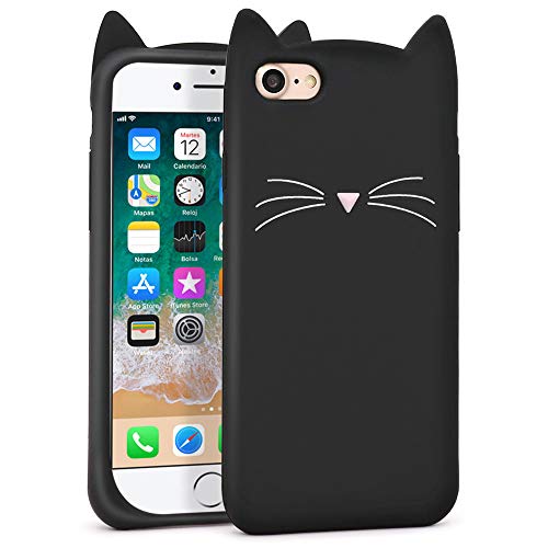 LUIKE iPhone SE 2020 Hülle, iPhone 6 Hülle, iPhone 6s Hülle, iPhone 7 Hülle, iPhone 8 Hülle, Schwarz Schnurrbart Katzenohren Kitty Lustige Mode 3D Cartoon Tiere Weiche Silikon Stoßfeste Hülle LUIKE iPhone SE 2020 Hülle, iPhone 6 Hülle, iPhone 6s Hülle, iPhone 7 Hülle, iPhone 8 Hülle, Schwarz Schnurrbart Katzenohren Kitty Lustige Mode 3D Cartoon Tiere Weiche Silikon Stoßfeste Hülle von LIUKE