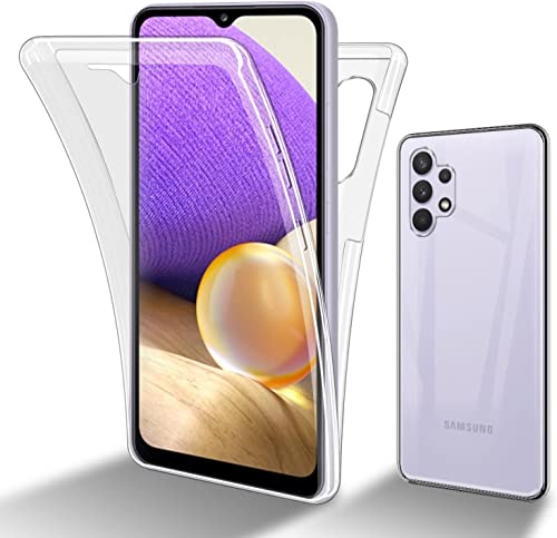 LIUKM Handyhülle für Samsung Galaxy A14 5G, Klar Case Silikon Eingebauter Displayschutz, Stoßfester 360 Grad Ganzkörper Hartschale Keine Vergilbungen Komplett Schutzhülle beidseitig - Transparente von LIUKM