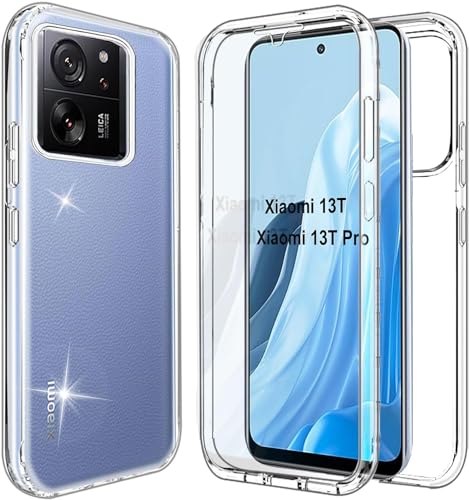 LIUKM Handyhülle für Xiaomi 13T, Klar Case Silikon Eingebauter Displayschutz, Stoßfester 360 Grad Ganzkörper Hartschale Keine Vergilbungen Komplett Schutzhülle beidseitig - Transparente LIUKM Handyhülle für Xiaomi 13T, Klar Case Silikon Eingebauter Displayschutz, Stoßfester 360 Grad Ganzkörper Hartschale Keine Vergilbungen Komplett Schutzhülle beidseitig - Transparente von LIUKM