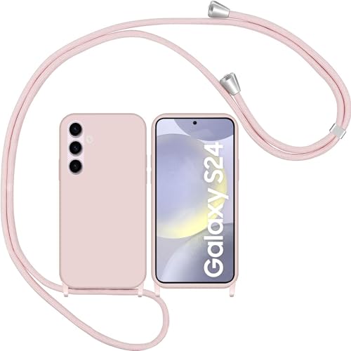 LIUKM Handykette Handyhülle kompatibel mit Apple Samsung Galaxy S24 | Necklace Hülle mit Band Handyhülle für zum Umhängen |Case mit Schnur | Schutzhülle mit Kordel - Rosa von LIUKM