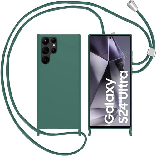 LIUKM Handykette Handyhülle kompatibel mit Apple Samsung Galaxy S24 Ultra | Necklace Hülle mit Band Handyhülle für zum Umhängen |Case mit Schnur | Schutzhülle mit Kordel - Dunkelgrün LIUKM Handykette Handyhülle kompatibel mit Apple Samsung Galaxy S24 Ultra | Necklace Hülle mit Band Handyhülle für zum Umhängen |Case mit Schnur | Schutzhülle mit Kordel - Dunkelgrün von LIUKM