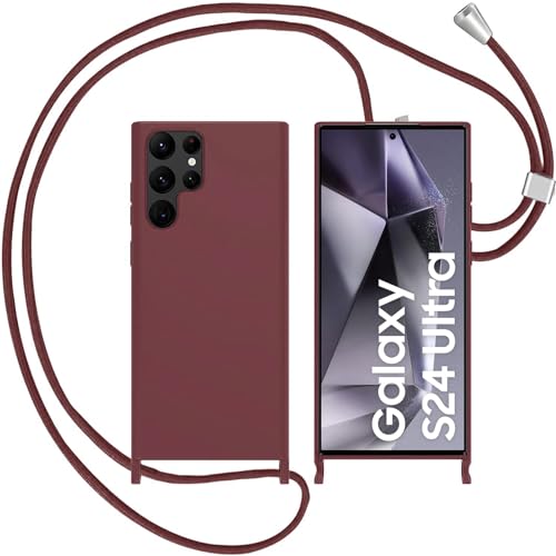 LIUKM Handykette Handyhülle kompatibel mit Apple Samsung Galaxy S24 Ultra | Necklace Hülle mit Band Handyhülle für zum Umhängen |Case mit Schnur | Schutzhülle mit Kordel - Weinrot LIUKM Handykette Handyhülle kompatibel mit Apple Samsung Galaxy S24 Ultra | Necklace Hülle mit Band Handyhülle für zum Umhängen |Case mit Schnur | Schutzhülle mit Kordel - Weinrot von LIUKM
