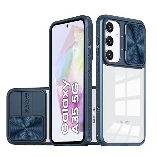 LIUKM Hülle Kompatibel mit Samsung Galaxy A35, Handyhülle mit Kameraschutz und Anti-Rutsch Stoßfest Kratzfest Schutzhülle Weich TPU Silikon und Hard PC Hybrid Transparent Case - Blau LIUKM Hülle Kompatibel mit Samsung Galaxy A35, Handyhülle mit Kameraschutz und Anti-Rutsch Stoßfest Kratzfest Schutzhülle Weich TPU Silikon und Hard PC Hybrid Transparent Case - Blau von LIUKM