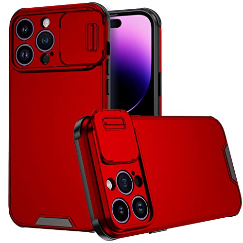 LIUKM Hülle Kompatibel mit iPhone 14, Handyhülle mit Kameraschutz und Anti-Rutsch Stoßfest Kratzfest Schutzhülle Weich TPU Silikon und Hard PC Hybrid Case - Rot von LIUKM