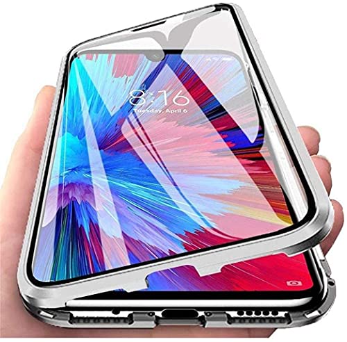 LIUKM Hülle für Samsung Galaxy A15 Magnetische Adsorption Handyhülle 360 Grad Stoßschutz Vorne hinten Gehärtetes Glas Schutzhülle Metallrahmen Case - Silber von LIUKM