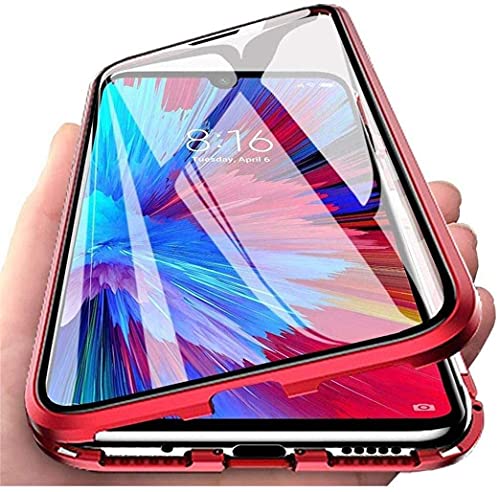 LIUKM Hülle für Samsung Galaxy A32 5G ​Magnetische Adsorption Handyhülle 360 Grad Stoßschutz Vorne hinten Gehärtetes Glas Schutzhülle Metallrahmen Cover Case - Rot von LIUKM