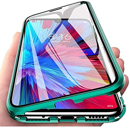LIUKM Hülle für Xiaomi 13T Magnetische Adsorption Handyhülle 360 Grad Stoßschutz Vorne hinten Gehärtetes Glas Schutzhülle Metallrahmen Case - Grün von LIUKM