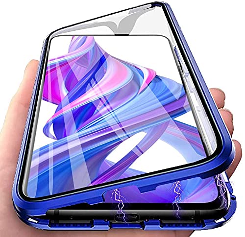 LIUKM Hülle für Xiaomi Redmi Note 12 Pro+ 5G Magnetische Adsorption Handyhülle 360 Grad Stoßschutz Vorne hinten Gehärtetes Glas Schutzhülle Metallrahmen Case - Blau von LIUKM