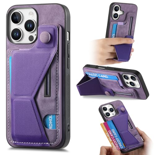 LIUKM Hülle für iPhone 16 Pro, Ultra Dünn aus hochwertigem PU/TPU-Leder, mit Kartenfächern und Halterung, kompatibel mit Magnetischem Autohalter Handyhülle Ledertasche für iPhone 16 Pro - Lila LIUKM Hülle für iPhone 16 Pro, Ultra Dünn aus hochwertigem PU/TPU-Leder, mit Kartenfächern und Halterung, kompatibel mit Magnetischem Autohalter Handyhülle Ledertasche für iPhone 16 Pro - Lila von LIUKM