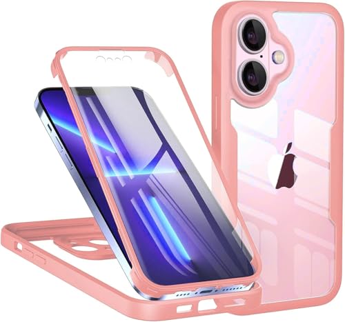 LIUKM Hülle für iPhone 16 Plus, Stoßfestes Case mit Displayschutz, 360° Rundumschutz Transparente Doppelseitige Schutzhülle, Robuster Bumper, Komplettes Etui für iPhone 16 Plus - Rosa LIUKM Hülle für iPhone 16 Plus, Stoßfestes Case mit Displayschutz, 360° Rundumschutz Transparente Doppelseitige Schutzhülle, Robuster Bumper, Komplettes Etui für iPhone 16 Plus - Rosa von LIUKM