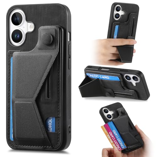 LIUKM Hülle für iPhone 16 Plus, Ultra Dünn aus hochwertigem PU/TPU-Leder, mit Kartenfächern und Halterung, kompatibel mit Magnetischem Autohalter Handyhülle Ledertasche für iPhone 16 Plus - Schwarz LIUKM Hülle für iPhone 16 Plus, Ultra Dünn aus hochwertigem PU/TPU-Leder, mit Kartenfächern und Halterung, kompatibel mit Magnetischem Autohalter Handyhülle Ledertasche für iPhone 16 Plus - Schwarz von LIUKM