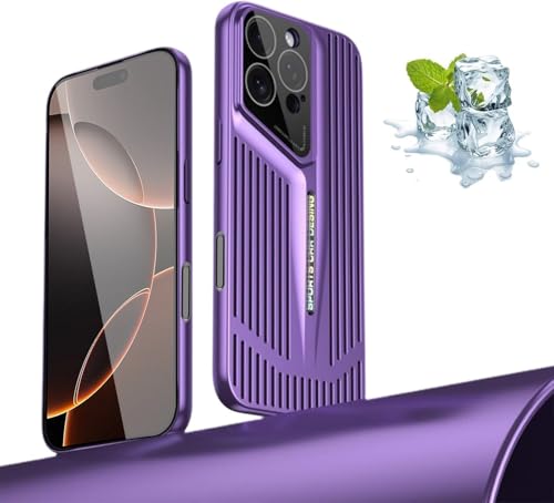 LIUKM Hülle für iPhone 16 Pro Atmungsaktive Handyhülle Galvanisierte Hülle aus PC-Material, Kameraobjektivschutz, Kühlende Handyhüllen ultradünn, stoßfest - Lila LIUKM Hülle für iPhone 16 Pro Atmungsaktive Handyhülle Galvanisierte Hülle aus PC-Material, Kameraobjektivschutz, Kühlende Handyhüllen ultradünn, stoßfest - Lila von LIUKM