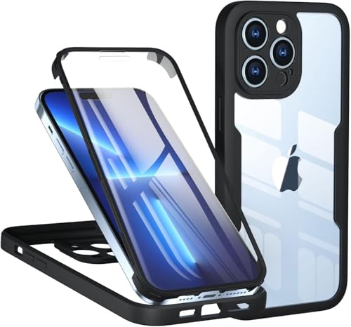 LIUKM Hülle für iPhone 16 Pro Max, Stoßfestes Case mit Displayschutz, 360° Rundumschutz Transparente Doppelseitige Schutzhülle, Robuster Bumper, Komplettes Etui für iPhone 16 Pro Max - Schwarz LIUKM Hülle für iPhone 16 Pro Max, Stoßfestes Case mit Displayschutz, 360° Rundumschutz Transparente Doppelseitige Schutzhülle, Robuster Bumper, Komplettes Etui für iPhone 16 Pro Max - Schwarz von LIUKM