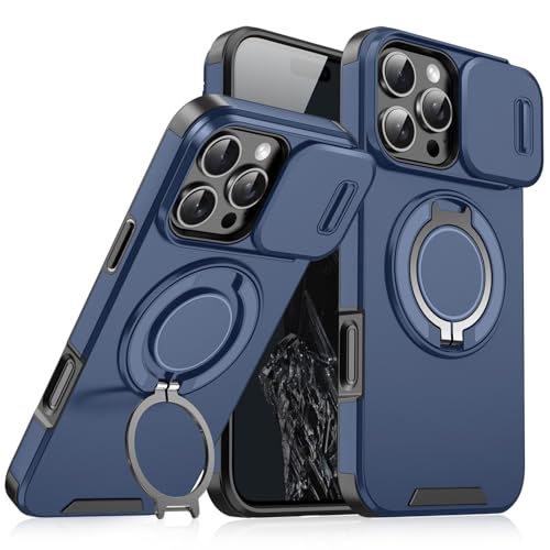 LIUKM Hülle für iPhone 16 Pro Max mit Kameraschutzabdeckung,Handyhülle integriertem Ständer, kompatibel mit magnetischen Autohalterungen - robuste Schutzhülle für iPhone 16 Pro Max - Blau LIUKM Hülle für iPhone 16 Pro Max mit Kameraschutzabdeckung,Handyhülle integriertem Ständer, kompatibel mit magnetischen Autohalterungen - robuste Schutzhülle für iPhone 16 Pro Max - Blau von LIUKM