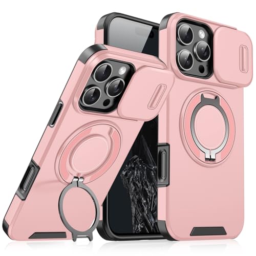 LIUKM Hülle für iPhone 16 Pro Max mit Kameraschutzabdeckung,Handyhülle integriertem Ständer, kompatibel mit magnetischen Autohalterungen - robuste Schutzhülle für iPhone 16 Pro Max - Rosa LIUKM Hülle für iPhone 16 Pro Max mit Kameraschutzabdeckung,Handyhülle integriertem Ständer, kompatibel mit magnetischen Autohalterungen - robuste Schutzhülle für iPhone 16 Pro Max - Rosa von LIUKM