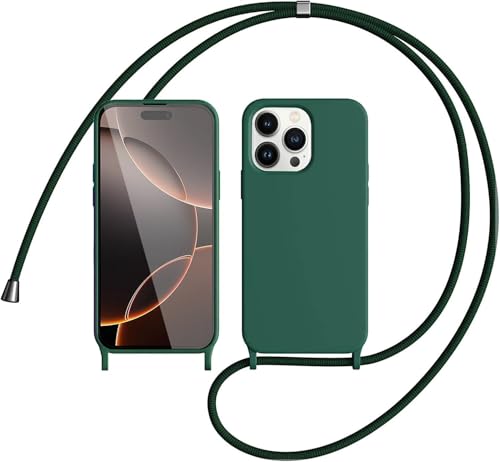 LIUKM Liquid Silikon Handykette Hülle für iPhone 16 Pro,Verstellbarer Halskette Silikon Handyhülle für iPhone 16 Pro-Grün LIUKM Liquid Silikon Handykette Hülle für iPhone 16 Pro,Verstellbarer Halskette Silikon Handyhülle für iPhone 16 Pro-Grün von LIUKM