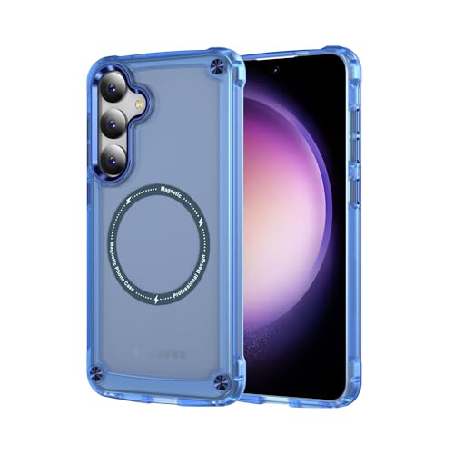 LIUKM für Samsung Galaxy S24 Hülle Magnetisch kompatibel mit Magsafe, Matt Transluzente Handyhülle für Samsung Galaxy S24 Kratzfeste PC Rückseite + TPU Bumper - Blau LIUKM für Samsung Galaxy S24 Hülle Magnetisch kompatibel mit Magsafe, Matt Transluzente Handyhülle für Samsung Galaxy S24 Kratzfeste PC Rückseite + TPU Bumper - Blau von LIUKM