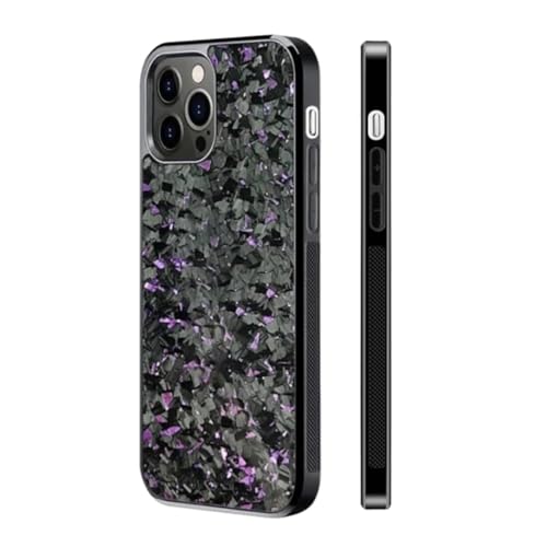 LIULJIND Forged Carbon Fiber Phone Case,Shockproof Magnetic Case Cover for iPhone 12/13/14/15 Pro Max,Cell Phone Basic Cases Compatible with Wireless Charging (Purple, 14 ProMax) von LIULJIND