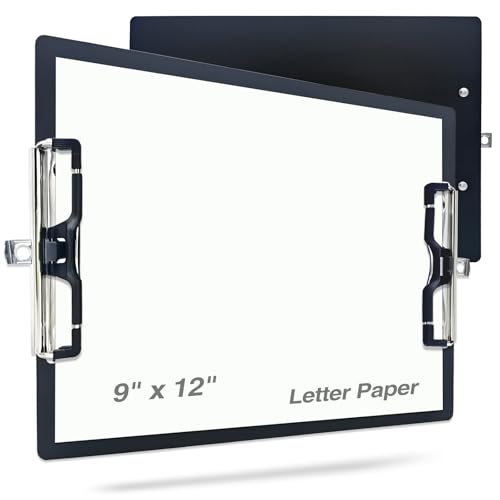 Aluminium-Metall-Klemmbrett, Edelstahl, zum Aufhängen, Stifthalter, Doppelklemmbrett, Größe A4, 22,9 x 32 cm, für Schule, Büro, Geschäft, Mediziner, Werkstatt, Fabrik (Rosa, A4-Doppelclip) von LIUSHUN