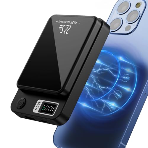 Wireless Power Bank 10000mAh Magnetische Kabellose Powerbank PD 20W USB-A 22.5W Schnellladen mit LED Display, Externe MagSafe Batterie für iPhone 12/13/14/15 Plus/Mini/Pro/Pro Max Wireless Power Bank 10000mAh Magnetische Kabellose Powerbank PD 20W USB-A 22.5W Schnellladen mit LED Display, Externe MagSafe Batterie für iPhone 12/13/14/15 Plus/Mini/Pro/Pro Max von LIUWID