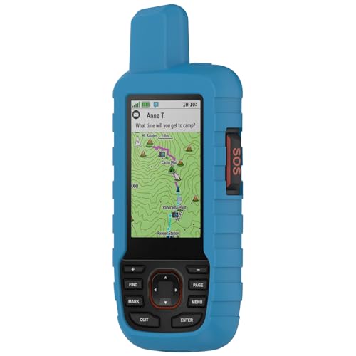 LIUZIHAN Hülle Kompatibel mit Garmin GPSMAP 66i 76i, Mit Schlüsselanhänger, Silikon-Material Weich Ultradünn Schutzhülle, Anti-Fall, Case Cover für Garmin GPSMAP 66i 76i.(Blau) von LIUZIHAN