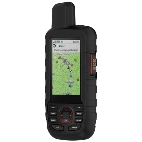 LIUZIHAN Hülle Kompatibel mit Garmin GPSMAP 66i 76i, Mit Schlüsselanhänger, Silikon-Material Weich Ultradünn Schutzhülle, Anti-Fall, Case Cover für Garmin GPSMAP 66i 76i.(Schwarz) von LIUZIHAN