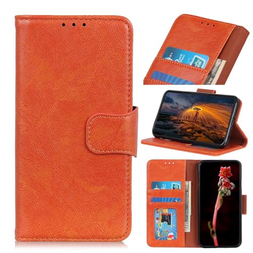 LIUZIHAN Hülle Kompatibel mit Google Pixel 10 Pro XL. [Kartenfach] PU Leder Flip Wallet, mit Standfunktion, Schutzhülle handyhüllen für Google Pixel 10 Pro XL.Orange von LIUZIHAN