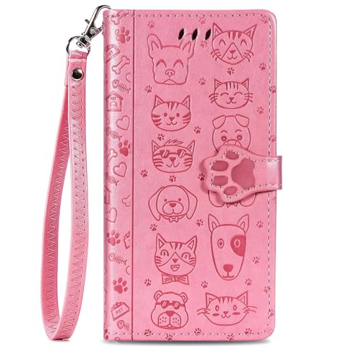 LIUZIHAN Hülle Kompatibel mit Honor Magic8 Pro. [Kartenfach] PU Leder Flip Wallet, mit Standfunktion, Schutzhülle handyhüllen für Honor Magic8 Pro.Rosa von LIUZIHAN